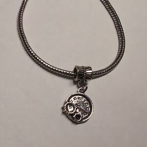 Silver Pocket Watch Charm for Pandora‎ Style Bracelet